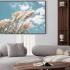 Plakat: Pampa grass with light blue sky and clouds