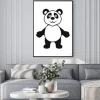 Plakat: Panda bear ikona, prosty styl