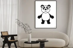 Plakat: Panda bear ikona, prosty styl