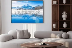 Plakat: Panoramiczny widok na piękną zimową scenerię cudów zimowych w