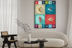 Plakat: Płaski koncepcja ustaw nowoczesny design z avstralia cienia