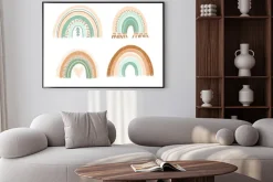 Plakat: Pastelowe tęcze w stylu boho