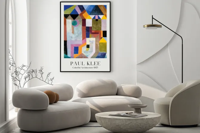 Plakat: Paul klee reprodukcja kolorowa architektura
