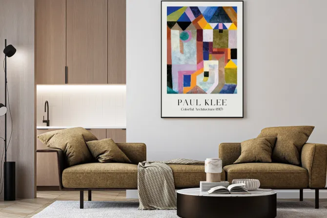 Plakat: Paul klee reprodukcja kolorowa architektura