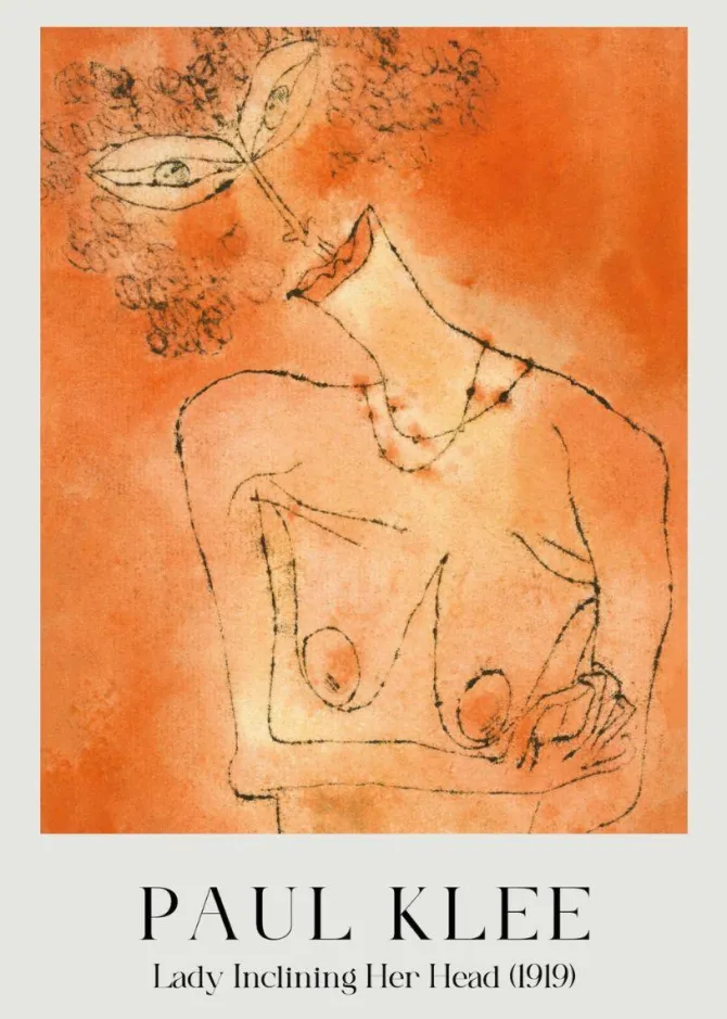 Plakat: Paul klee reprodukcja dama pochylająca głowę