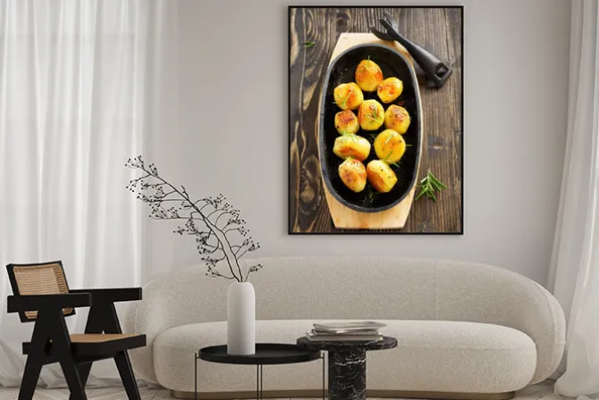 Plakat: Pieczone ziemniaki z rozmarynem.