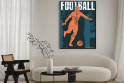 Plakat: Piłka nożna na ilustracji vintage grunge