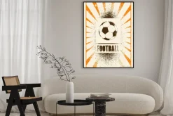 Plakat: Piłka nożna w stylu plakatu retro