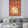 Plakat: Piłka tenisowa w stylu plakatu retro
