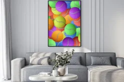 Plakat: Piłki tenisowe w kolorach tęczy