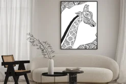 Plakat: Piękne dorosłych żyrafa. ręcznie rysowane ilustracji ozdobnych