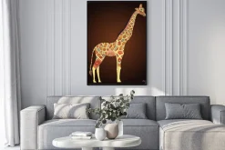 Plakat: Piękne dorosłych żyrafa w boho. ręcznie rysowane ilustracji ozdobnych