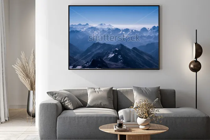 Plakat: Piękny śnieg highland krajobraz widok z góry elbrus. kaukaz góra