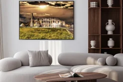 Plakat: Piękny widok koloseum w nocy