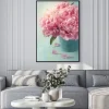 Plakat: Piwonia kwiaty w wazonie
