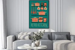Plakat: Plakat retro kuchnia
