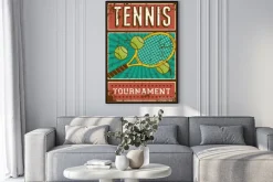 Plakat: Plakat retro z tenisem
