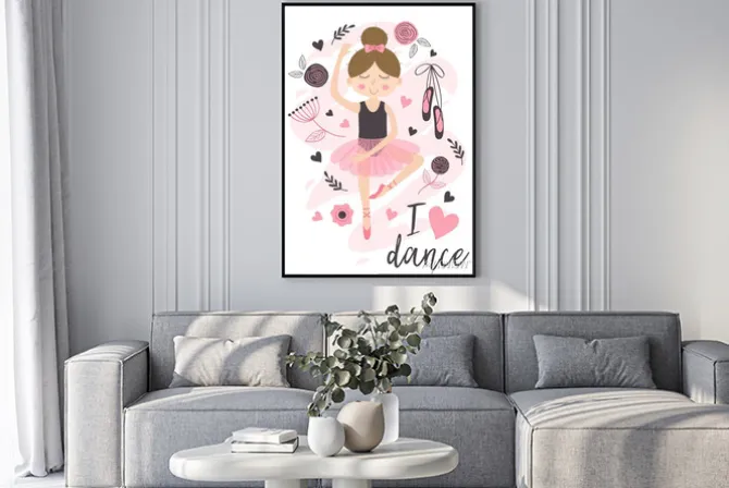 Plakat: Plakat z słodkie baleriny dziewczyna - ilustracja wektorowa,