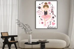 Plakat: Plakat z słodkie baleriny dziewczyna - ilustracja wektorowa,