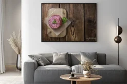 Plakat: Plasterki salami (selektywne focus)