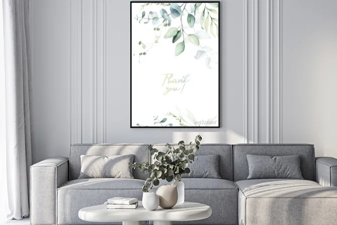 Plakat: Podziękowanie z eukaliptusem