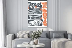 Plakat: Pojazdy z napisem boys will be boys