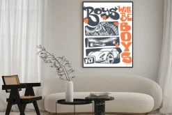 Plakat: Pojazdy z napisem boys will be boys