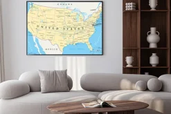 Plakat: Polityczna mapa usa