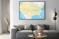 Plakat: Polityczna mapa usa