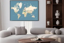 Plakat: Polityczna mapa świata z angielskimi napisami