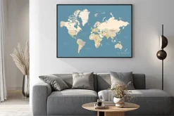 Plakat: Polityczna mapa świata z angielskimi napisami