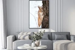 Plakat: Portret cougar, puma, puma, cougar za drzewem.