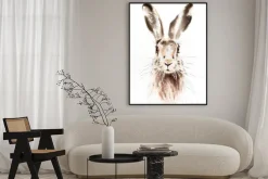 Plakat: Portret królika na akwareli