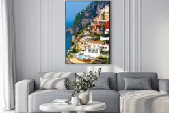 Plakat: Positano, włochy. wybrzeże amalfi