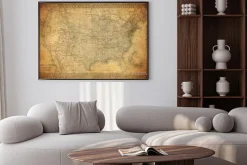 Plakat: Postarzana mapa usa