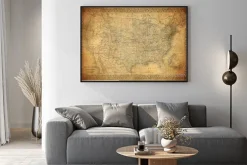 Plakat: Postarzana mapa usa