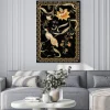 Plakat: Poster, background with flowers and bird in art nouveau style,