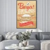 Plakat: Poster napis burger house malowane z hamburgera i inscr