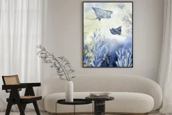 Plakat: Poster with slopes. underwater world.