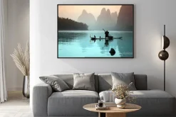 Plakat: Połów ryb z kormoranami w chinach