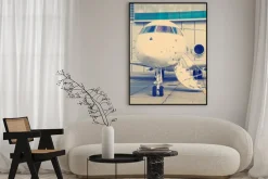 Plakat: Private jet w hangarze