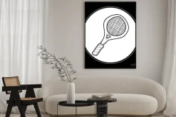 Plakat: Proste doodle z rakietą tenisową