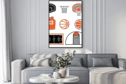 Plakat: Proste elementy wektorowe koszykówki