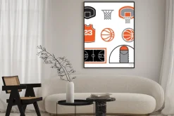 Plakat: Proste elementy wektorowe koszykówki