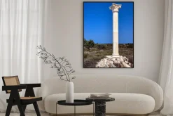 Plakat: Przebudowa kolumn korynckich na wyspie kos, grecja.