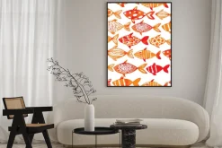 Plakat: Płynnie płytki wzór ryb. ve