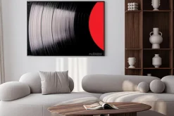 Plakat: Płyta winylowa z bliska