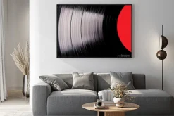 Plakat: Płyta winylowa z bliska