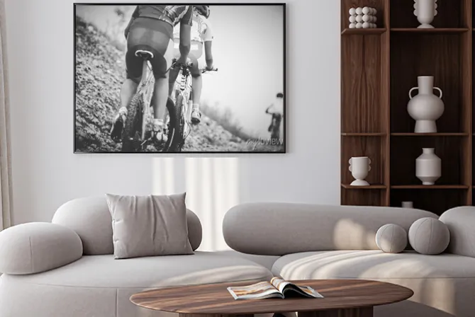 Plakat: Ragazzo ciclista gara di mountainbike