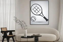 Plakat: Rakieta tenisowa i piłka tenis, ikona wektor